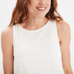 Débardeur dentelle col rond blanc femme