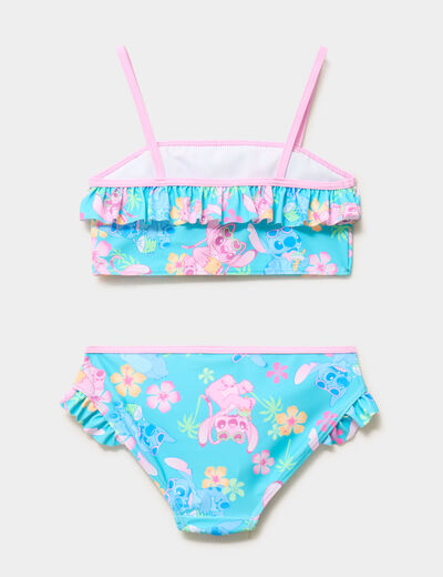 Maillot de bain 2 pi&egrave;ces Stitch bleu turquoise fille