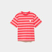 T-shirt droit &agrave; manches courtes coton rouge coquelicot femme