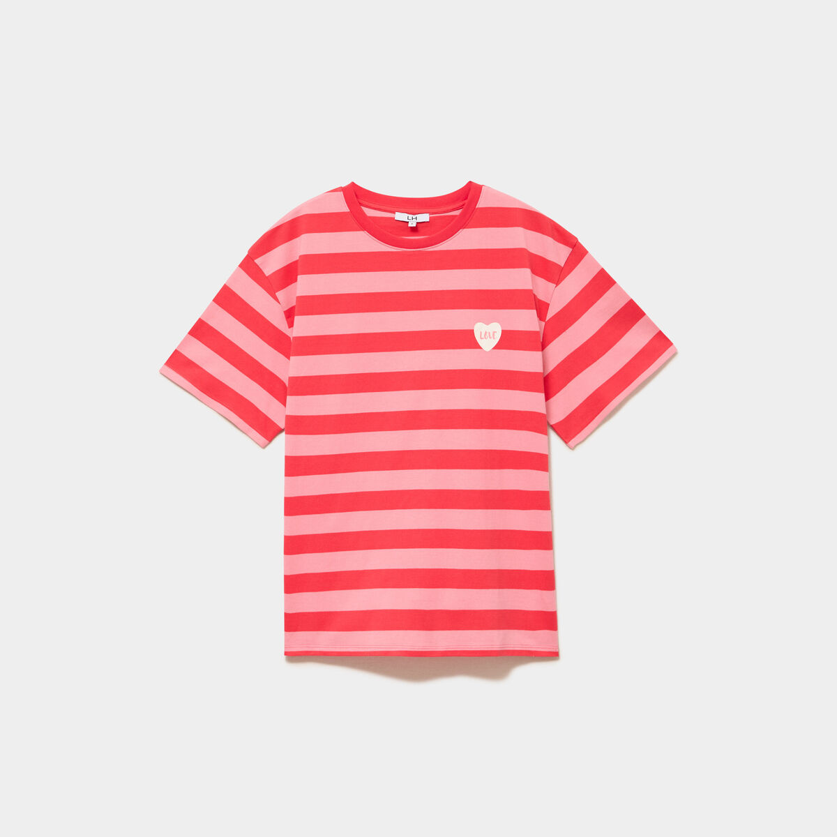 T-shirt droit &agrave; manches courtes coton rouge coquelicot femme