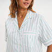Ensemble pyjama short chemise coton ecru femme
