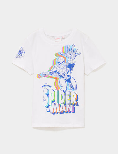 T-shirt manches courtes Spider-Man blanc gar&ccedil;on