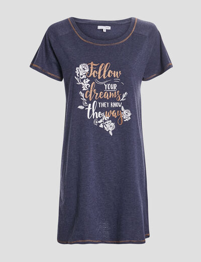 Chemise de nuit bleu femme