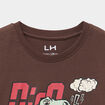 T-shirt manches longues coton marron fonc&eacute; gar&ccedil;on