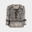 Blouse manches 3/4 détail laçage noir femme