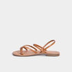 Sandales plates marron femme