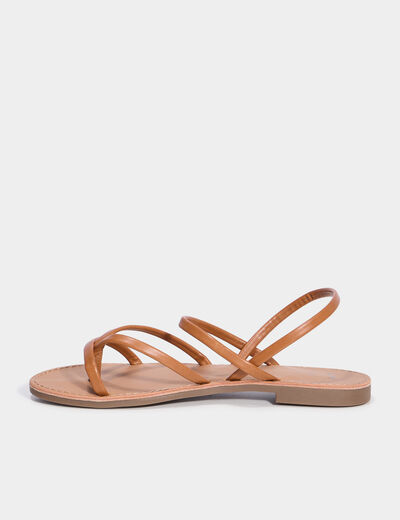 Sandales plates marron femme