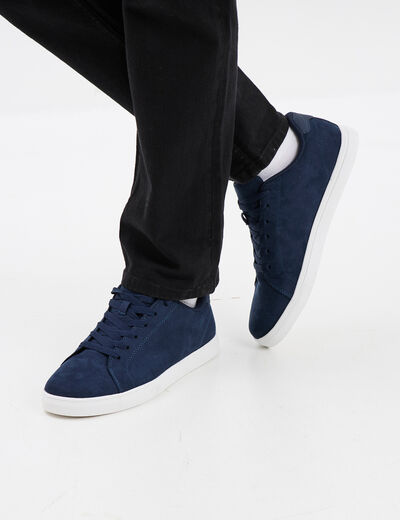 Tennis à lacets bleu marine homme