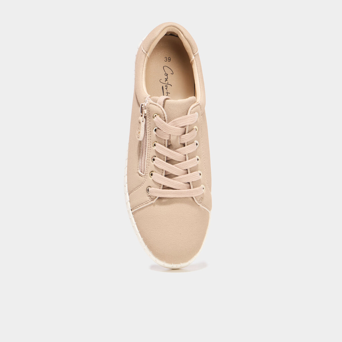 Tennis basses zipp&eacute;es sable femme