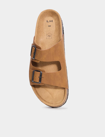 Mules avec boucles marron clair homme
