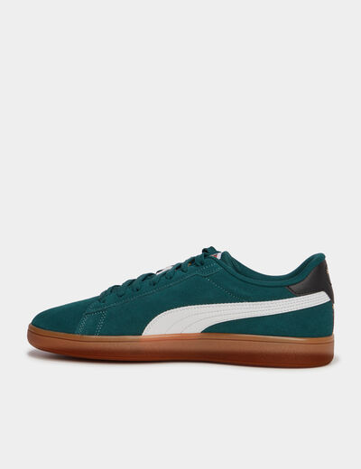 Tennis basses à lacets en cuir Puma vert homme