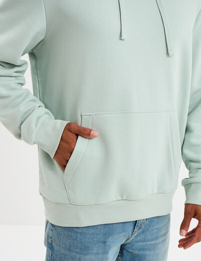 Sweat molleton à capuche hoodie vert pastel homme