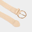 Ceinture tress&eacute;e avec boucle ronde sable femme
