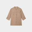 Chemise manches retroussables taupe homme