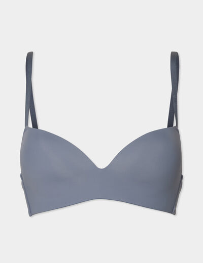 Soutien-gorge push-up triangle bleu gris femme