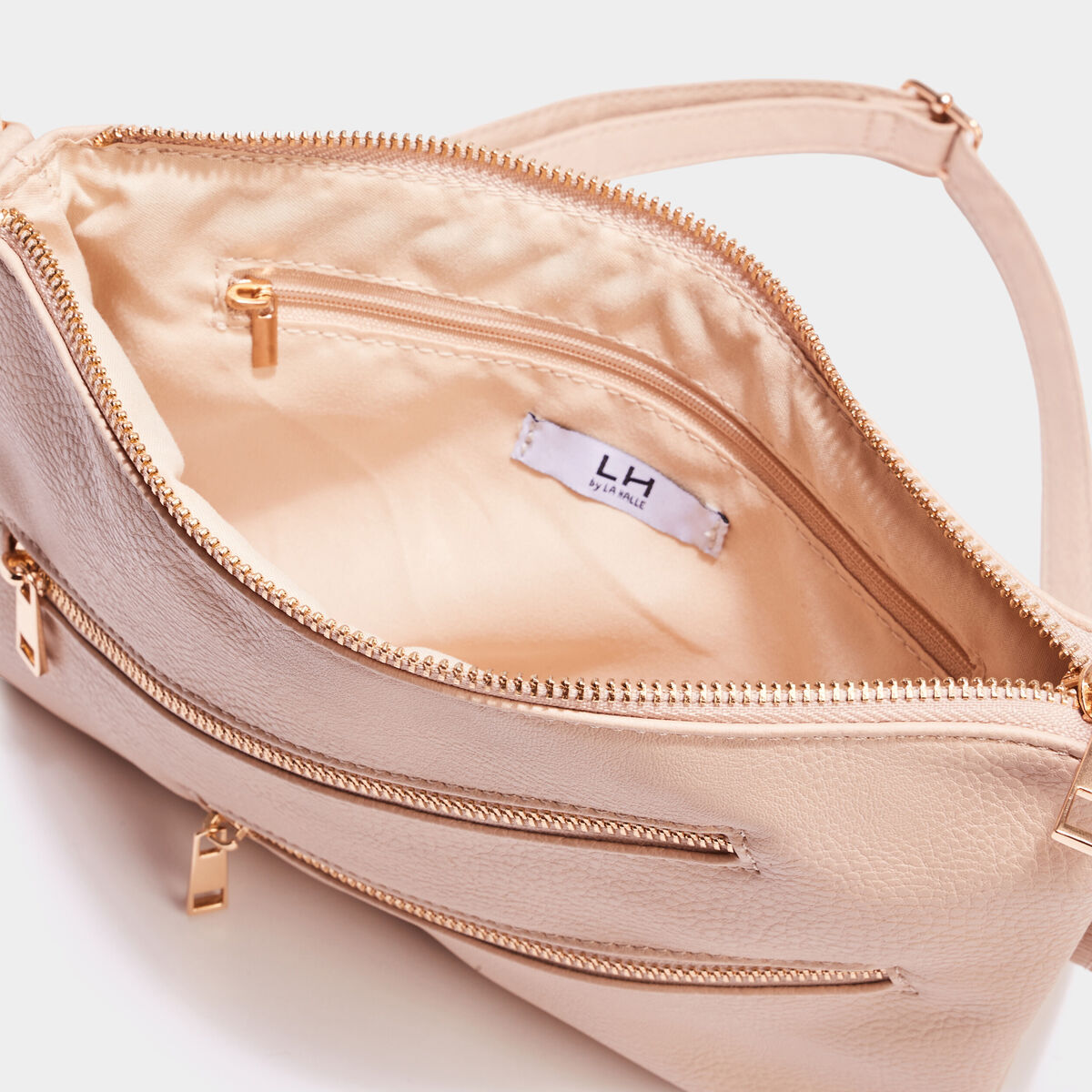 Sac en bandoulière détails zippés ivoire femme