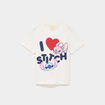 T-shirt manches courtes coton Stitch blanc fille