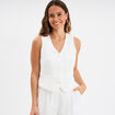 Veston sans manches blanc femme