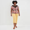 T-shirt col à dentelle Modavista noir femme grande taille