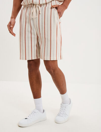 Bermuda droit coton blanc homme