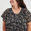 Blouse plumetis manches courtes noir femme grande taille