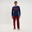 Ensemble pyjama effet polaire 2 pi&egrave;ces bleu homme