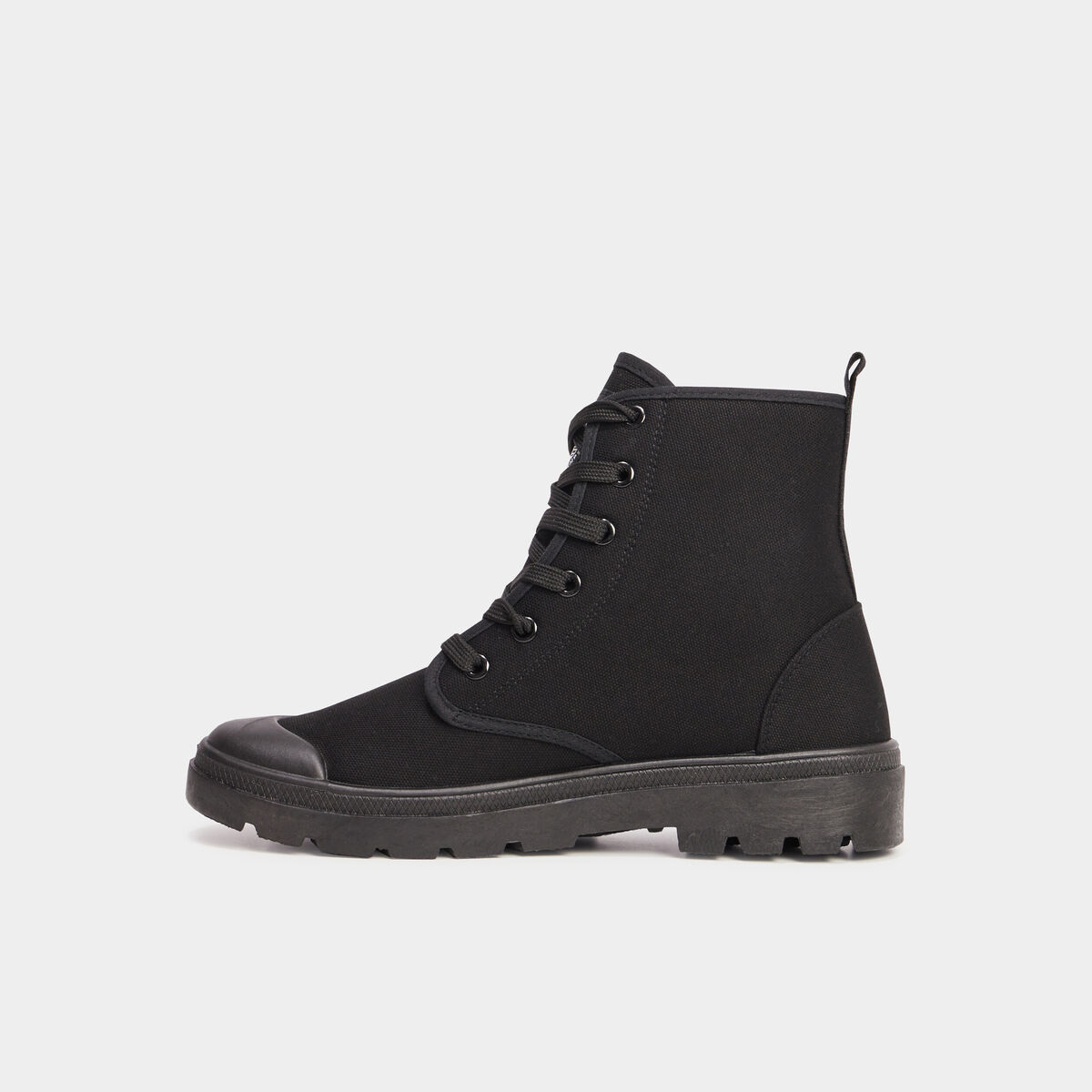 Baskets montantes en toile Trappeur noir femme