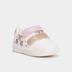 Tennis basses à scratchs et paillettes blanc bébé fille