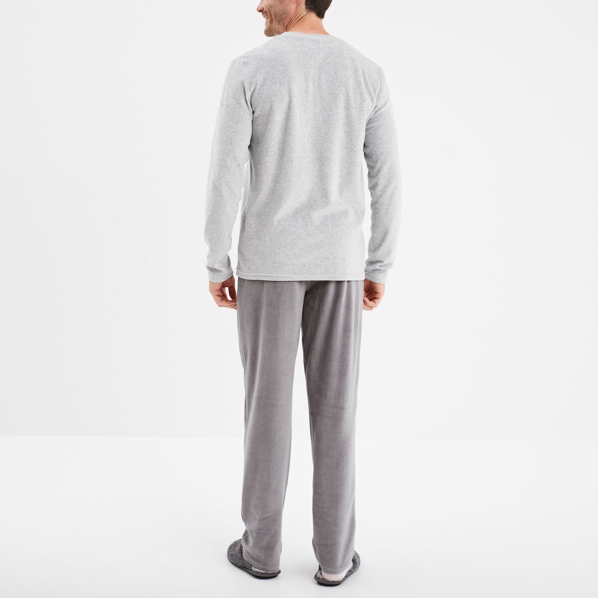 Ensemble pyjama 2 pièces haut et bas gris homme