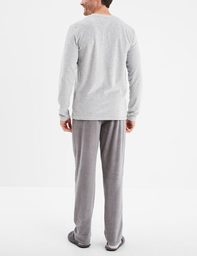 Ensemble pyjama 2 pièces haut et bas gris homme