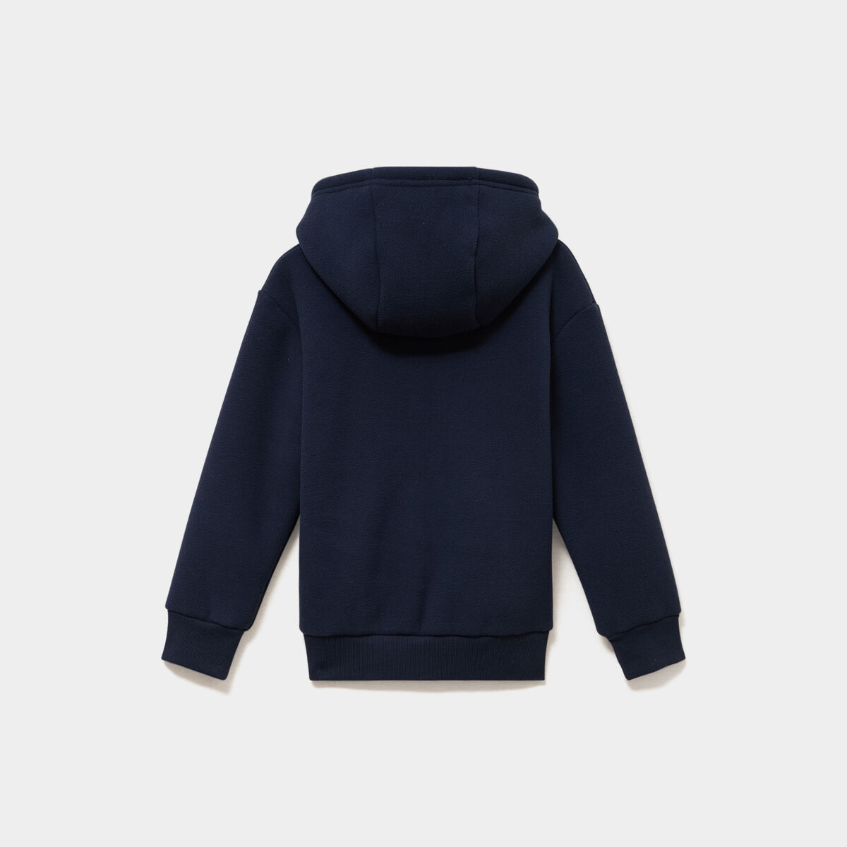 Gilet zipp&eacute; polaire doubl&eacute; &agrave; capuche bleu marine gar&ccedil;on