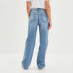 Jeans wide leg taille haute coton denim double stone femme