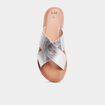 Mules brides larges croisées gris argent femme