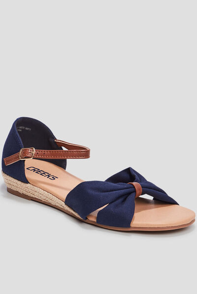 Sandales compensées Creeks bleu femme