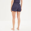 Bas de pyjama short liseré dentelle bleu marine femme
