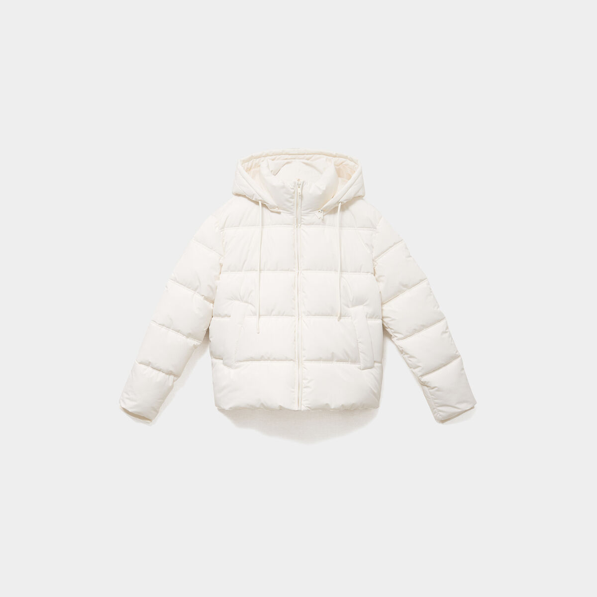 Doudoune &agrave; capuche zipp&eacute;e femme ecru femme