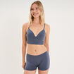 Brassi&egrave;re c&ocirc;tel&eacute;e padd&eacute;e sans armature bleu gris femme