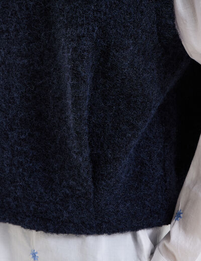 Veste sans manches bleu fonc&eacute; femme