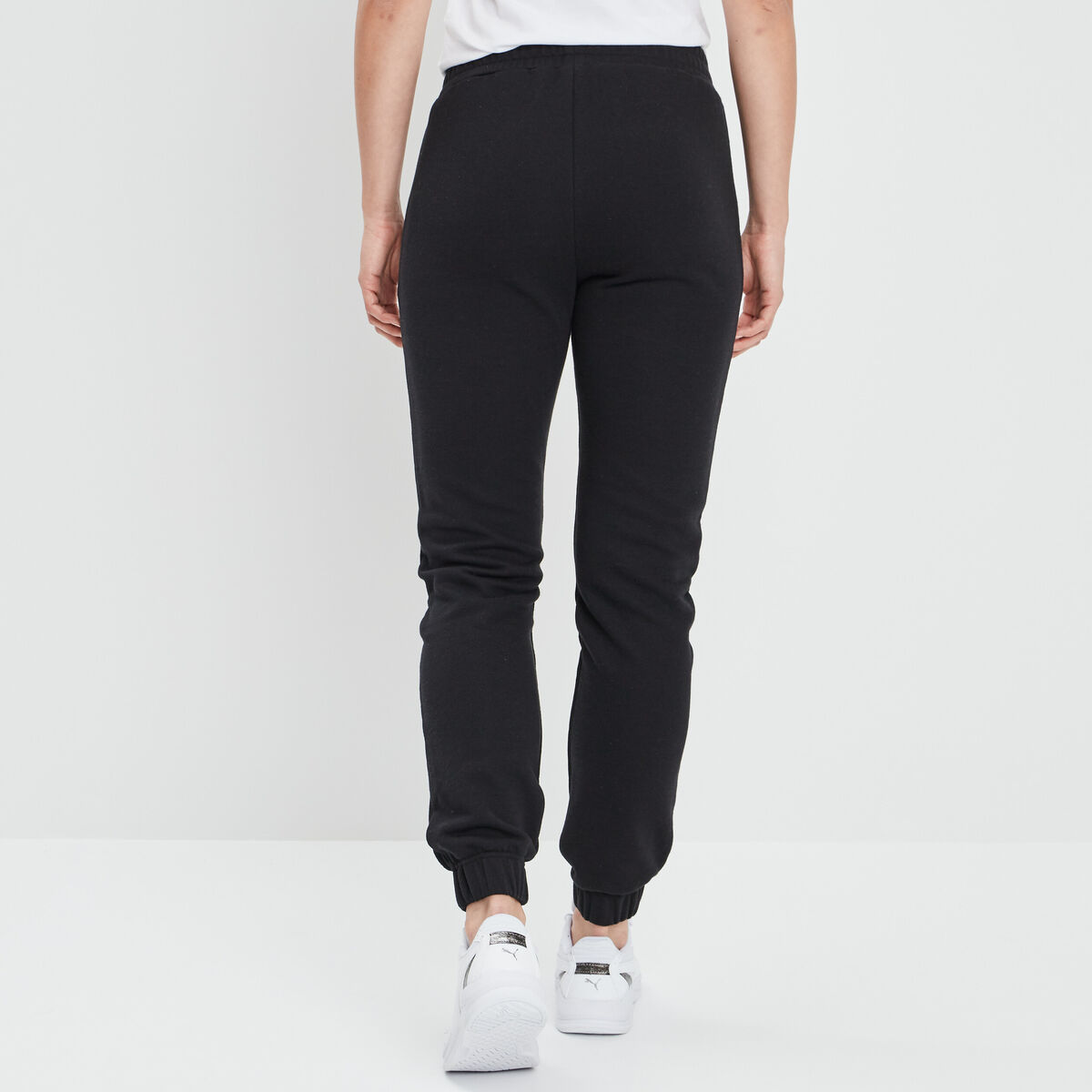 Pantalon jogging slim taille élastiquée noir femme