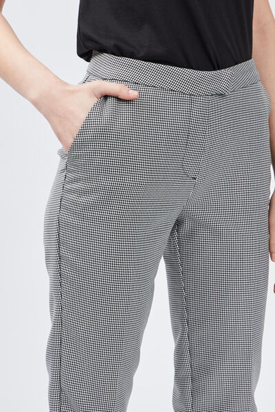 Pantalon droit à pinces blanc femme