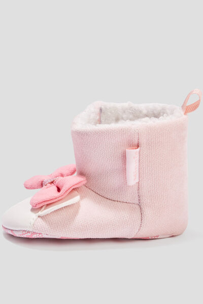 Bottons fourrés Minnie rose bébé fille