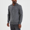 Pull avec col camionneur côtelé gris foncé homme