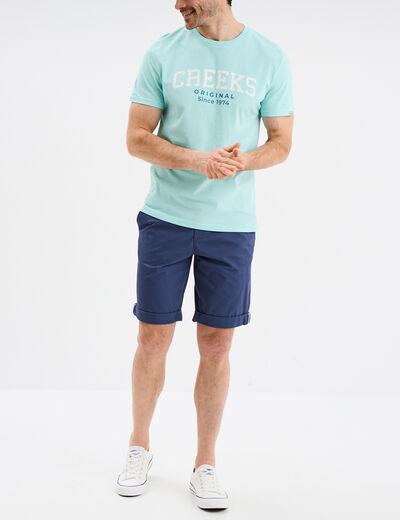Short chino slim Creeks bleu foncé homme