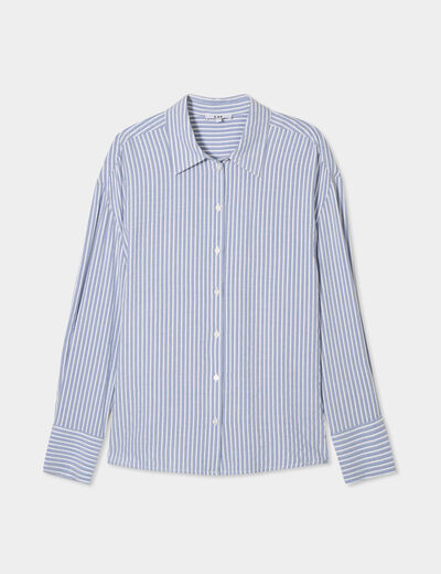 Chemise manches longues bleu marine femme