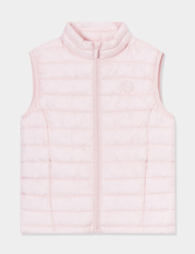 Doudoune l&eacute;g&egrave;re sans manches imperm&eacute;able rose clair fille