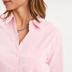 Chemise manches longues 1 poche coton rose clair femme