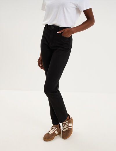 Jean skinny taille haute denim noir femme