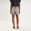 Short mom en jean 5 poches denim gris clair femme