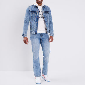 Jeans regular stretch ceinturé denim double stone homme