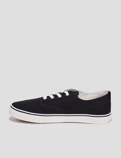 Tennis en toile à lacets noir homme